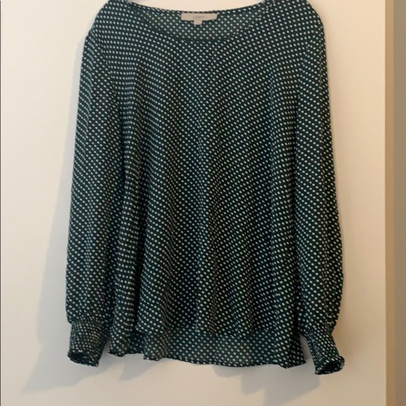 Loft Green Polka-Dot Blouse - Size XL - Picture 1 of 6